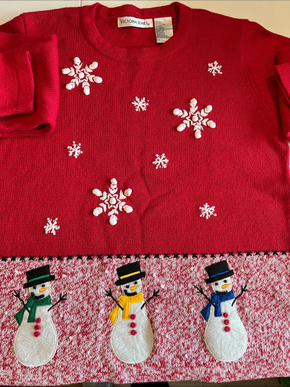 Vintage Victoria Jones - L, Snowman Sweater